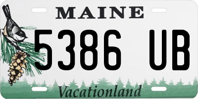 ME license plate 5386UB