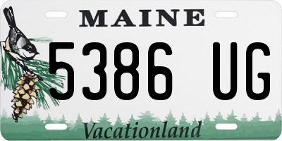 ME license plate 5386UG