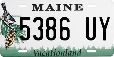 ME license plate 5386UY