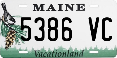 ME license plate 5386VC