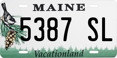 ME license plate 5387SL