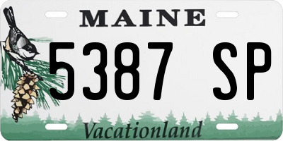 ME license plate 5387SP