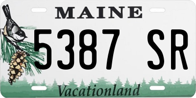 ME license plate 5387SR