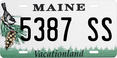 ME license plate 5387SS