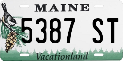 ME license plate 5387ST