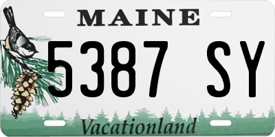 ME license plate 5387SY