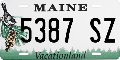 ME license plate 5387SZ