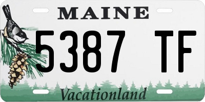 ME license plate 5387TF