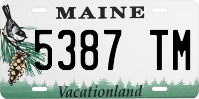 ME license plate 5387TM