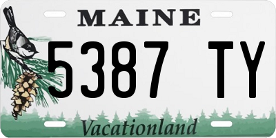 ME license plate 5387TY