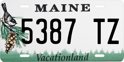 ME license plate 5387TZ