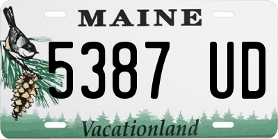 ME license plate 5387UD