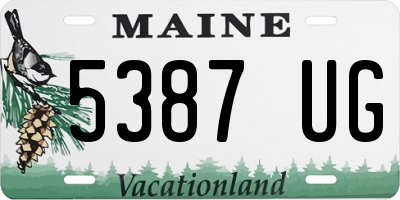 ME license plate 5387UG
