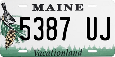 ME license plate 5387UJ