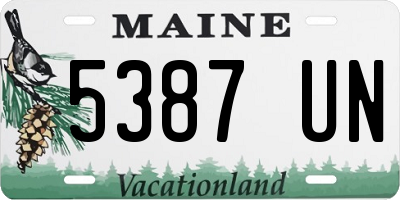 ME license plate 5387UN