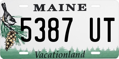 ME license plate 5387UT