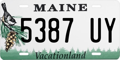 ME license plate 5387UY