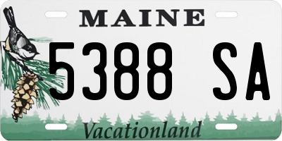 ME license plate 5388SA