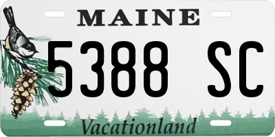 ME license plate 5388SC
