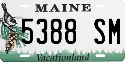 ME license plate 5388SM