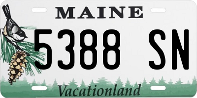ME license plate 5388SN