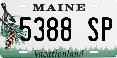 ME license plate 5388SP