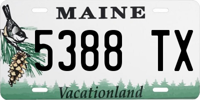 ME license plate 5388TX
