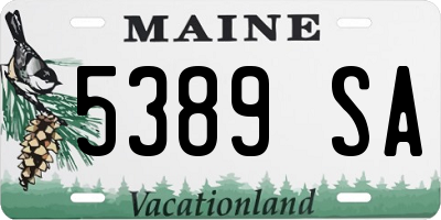 ME license plate 5389SA