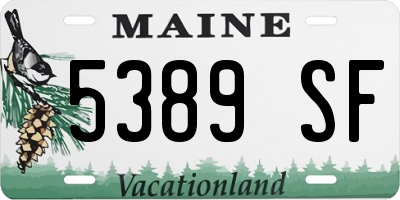 ME license plate 5389SF