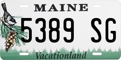 ME license plate 5389SG