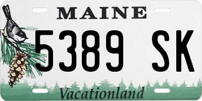 ME license plate 5389SK