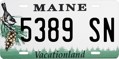ME license plate 5389SN