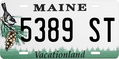 ME license plate 5389ST