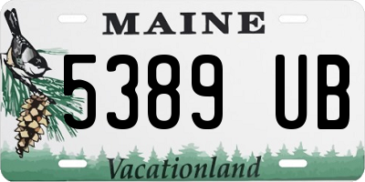 ME license plate 5389UB