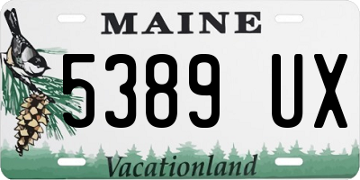ME license plate 5389UX