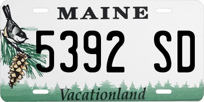 ME license plate 5392SD