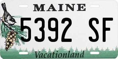 ME license plate 5392SF