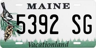 ME license plate 5392SG
