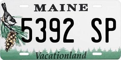 ME license plate 5392SP