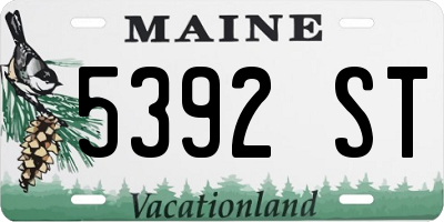 ME license plate 5392ST