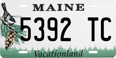 ME license plate 5392TC