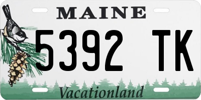 ME license plate 5392TK