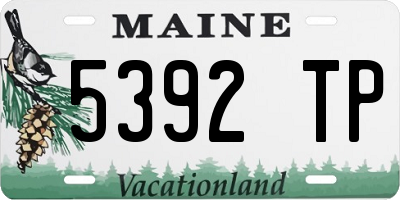 ME license plate 5392TP
