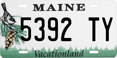 ME license plate 5392TY