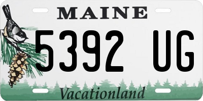ME license plate 5392UG