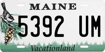 ME license plate 5392UM