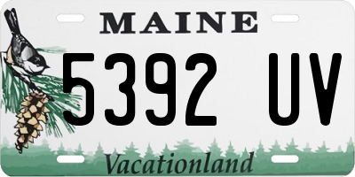 ME license plate 5392UV
