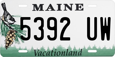 ME license plate 5392UW