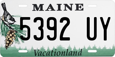 ME license plate 5392UY