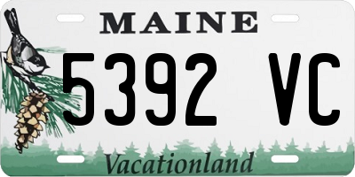 ME license plate 5392VC